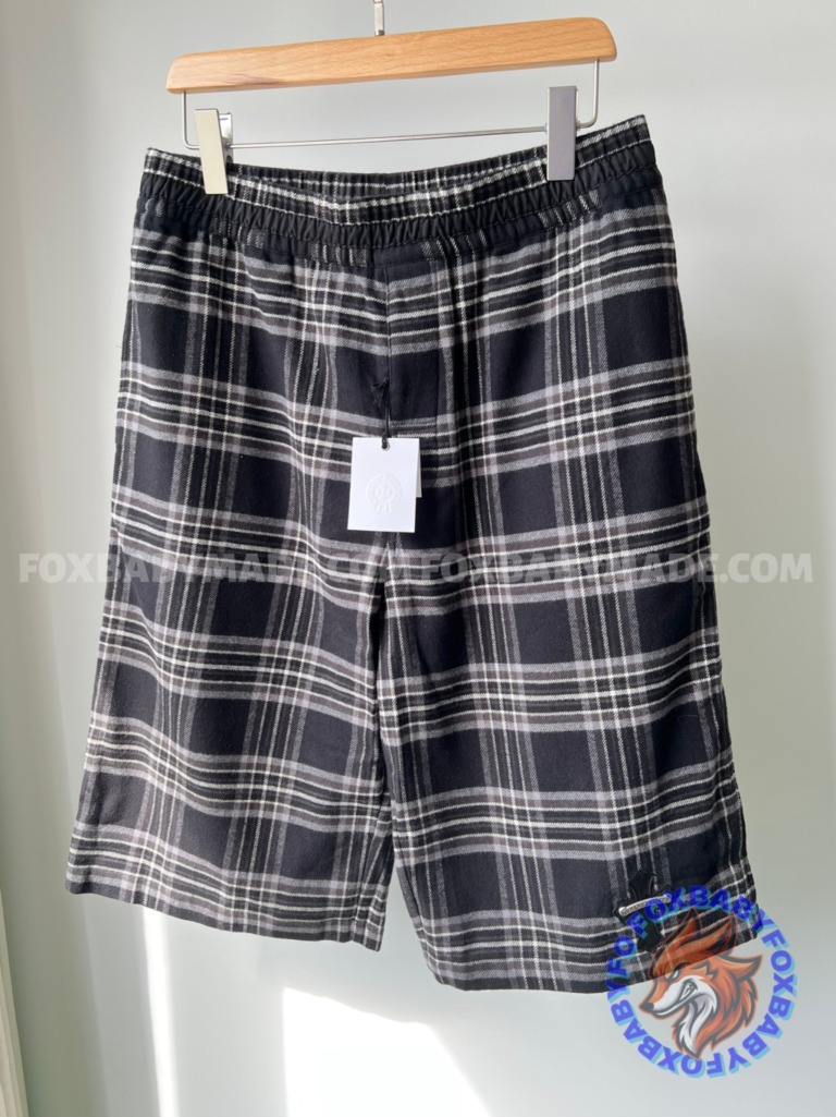 CH Flannel Plaid Cropped Shorts, High Count Cotton, Laser Positioning